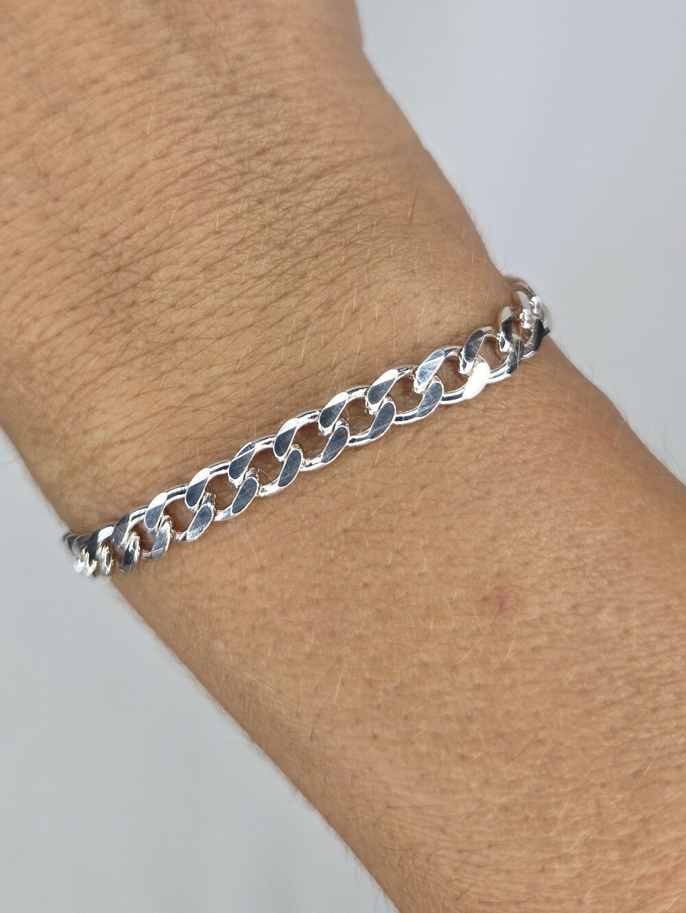 Sterling Silver Cuban Link Bracelet - Silver